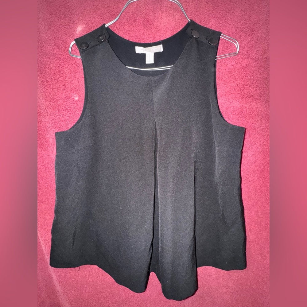 Forever 21 Black Button-Detail Tank Top